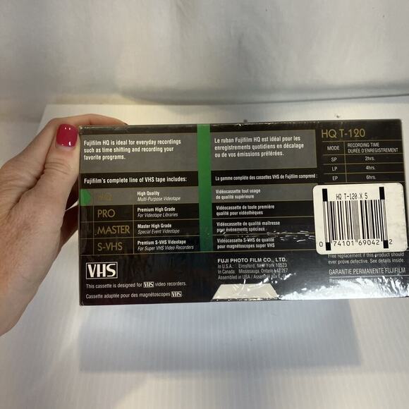NEW Sealed Fuji Fujifilm HQ120 5-Pack Blank‎ VHS Video Tapes 6 Hour High Quality - Picture 6 of 9